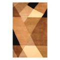 Indo Hand-knotted Tibetan Ivory/ Brown Wool Rug (3'7 x 5'6)