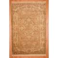 Indo Hand-knotted Tibetan Beige/ Rust Wool Rug (4' x 6')