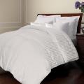 All Season Damask Stripe White Down Comforter