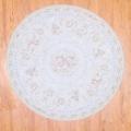 Sino Hand-knotted Aubussan Ivory/ Beige Wool Rug (8' Round)
