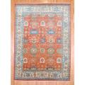 Indo Hand-knotted Oushak Orange/ Ivory Wool Rug (9'11 x 13'8)