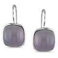 14k White Gold 12ct TGW Purple Chalcedony Leverback Earrings