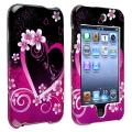 Purple Heart with Flower Case for Apple iPod Touch Generation 2/ 3