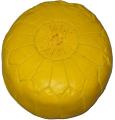 Moroccan Yellow Contemporary Leather Ottoman (Morocco)
