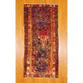 Persian Hand-knotted Hamadan Blue/ Red Wool Rug (4' x 8'9)