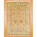 Indo Hand-knotted Oushak Gold/ Brown Wool Rug (6' x 8'6)