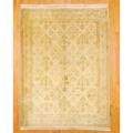 Indo Hand-knotted Oushak Beige/ Gold Wool Rug (6' x 9')