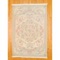 Indo Hand-knotted Kilim Beige/ Peach Wool Rug (6' x 8'10)