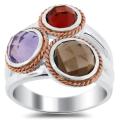 Meredith Leigh 14k Gold and Sterling Silver Multi-gemstone Ring