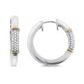 Meredith Leigh 14k Gold and Silver 2/5ct TDW Diamond Earrings (H-I, I2-I3)
