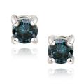 Sterling Silver 1/2ct TDW Blue Diamond Stud Earrings