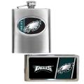 Philadelphia Eagles Hip Flask and Money Clip Set