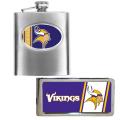 Minnesota Vikings Hip Flask and Money Clip Set