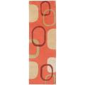 Hand-tufted Orange Stars New Zealand Wool Rug (2'6 x 8')