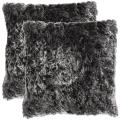 Faux Fur 18-inch Platinum Decorative Pillows (Set of 2)