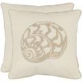 Sea Shell 18-inch Cream Decorative Pillows (Set of 2)