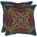 Kaleidoscope 18-inch Brown Decorative Pillows (Set of 2)