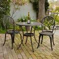 Angeles Cast Aluminum Outdoor Bistro Furniture Set with Ice Bucket