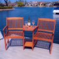 Carolina Deluxe Eucalyptus Wood Adjoining Chairs