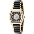 Lucien Piccard Women's Black Ceramic/ Goldtone Ion-Plated SS Watch