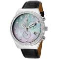 Lucien Piccard Women's 'Radiance' Black Genuine Leather Watch