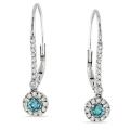 10k White Gold 1/3ct TDW Blue and White Diamond Dangle Earrings (H-I, I1-I2)