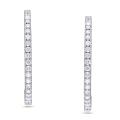 14k Pink Gold 1 1/2ct TDW Diamond Hoop Earrings (G-H, SI1-SI2)