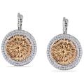 14k Two-tone Gold 1ct TDW Diamond Dangle Earrings (G-H, SI1-SI2)