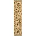 Hand-hooked Ferns Ivory Wool Rug (2'6 x 10')
