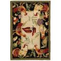 Hand-hooked Roosters Ivory/ Black Wool Rug (1'8 x 2'6)