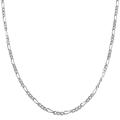 Rhodium-plated Sterling Silver 16-inch Figaro Chain