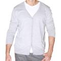 191 Unlimited Men's Grey Stripe Cardigan Sweater