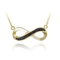 18k Gold over Silver Black Diamond Accent Infinity Necklace