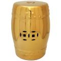 Lacquered Porcelain 18-inch Solid Gold Garden Stool (China)
