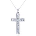 14k Gold 2 1/2 ct TDW Diamond Cross Necklace (H-I, VS1-VS2)