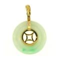 Mason Kay 14k Yellow Gold Green Jadeite Circle Pendant