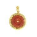 Mason Kay 14k Yellow Gold Red Jadeite Disc Pendant