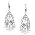 Sterling Silver Freshwater Pearl Chandelier Earrings (3.5-4 mm)