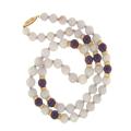 Mason Kay 14k Yellow Gold Lavender Jadeite and Amethyst Bead Necklace