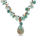 Multi-gemstone and Glass Bead Necklace (16 in)