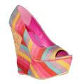 Fahrenheit Women's 'Selita-08' Rainbow Canvas Platform Wedges