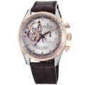 Zenith Men's 'Chronomaster XXT Open' Silver Dial Brown Strap Watch