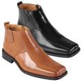 Oxford & Finch Men's Topstitched Leather Ankle Boots