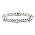 14k White Gold 1/2ct TDW Diamond Basketweave Bangle (G-H, SI1-SI2)