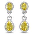 18k White Gold Citrine and 1 5/8ct TDW Diamond Earrings (G-H, SI1-SI2)