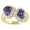 18k Gold 3 7/8ct TGW Sapphire and 1/3ct TDW Diamond Ring (H-I, I1)