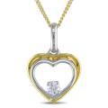 14k Two-tone Gold Diamond Accent Heart Necklace