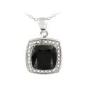 Glitzy Rocks Sterling Silver Black Spinel and Diamond Accent Necklace