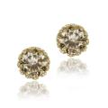 Icz Stonez Gold over Silver 2 7/8ct TGW Champagne CZ Stud Earrings