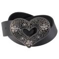 Journee Collection Women's Rhinestone Heart Buckle Leather Belt